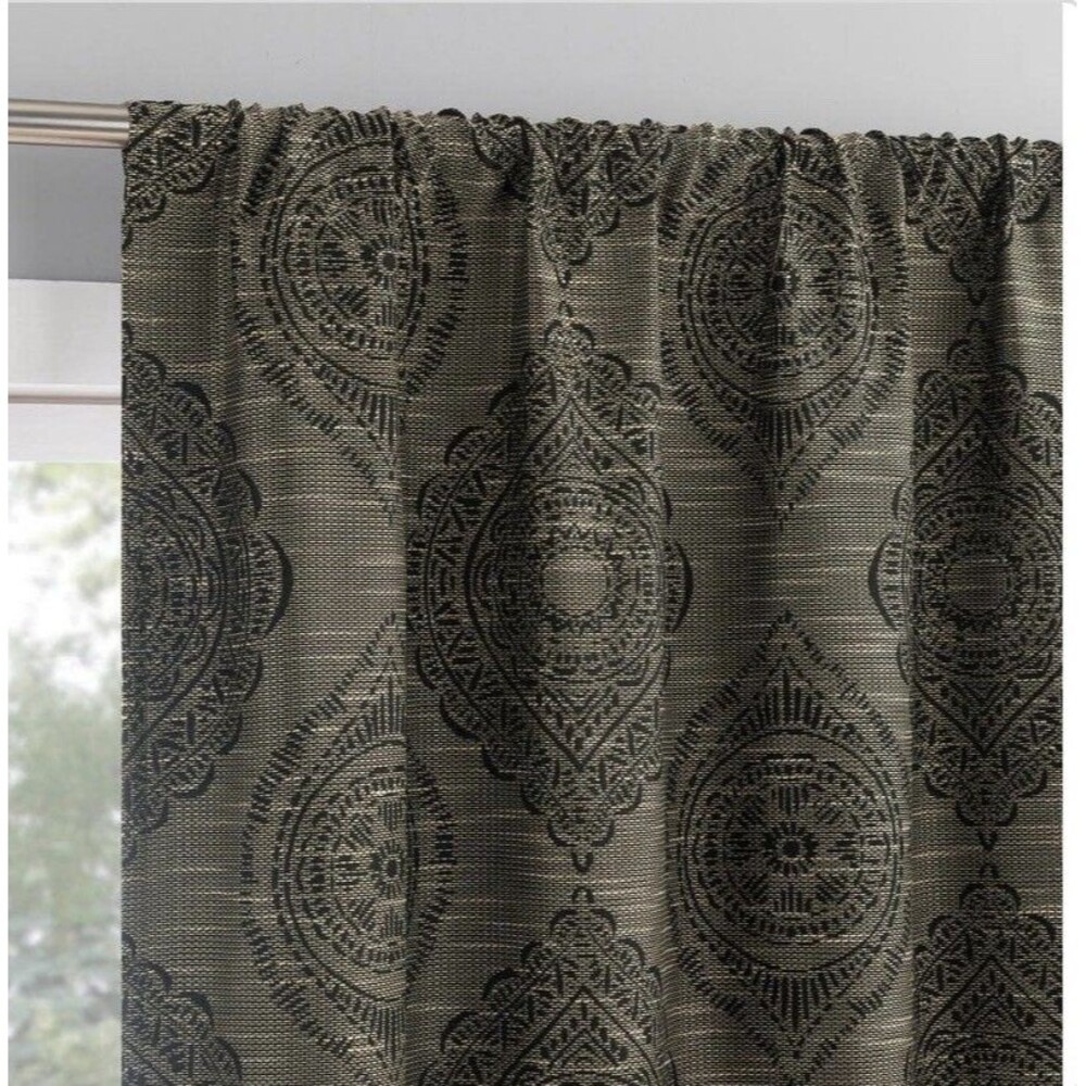 2 PCs Sun Zero Sintra Medallion Black 40"x84" Polyester 100% Blackout New - Picture 4 of 13